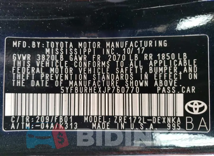 5YFBURHEXJP760770 Photo# 10
