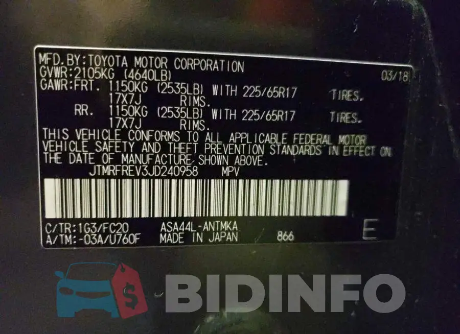 JTMRFREV3JD240958 Photo# 10