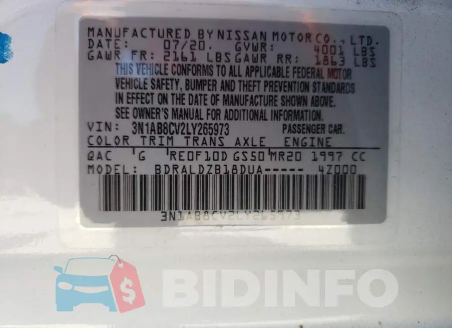 3N1AB8CV2LY265973 Photo# 10