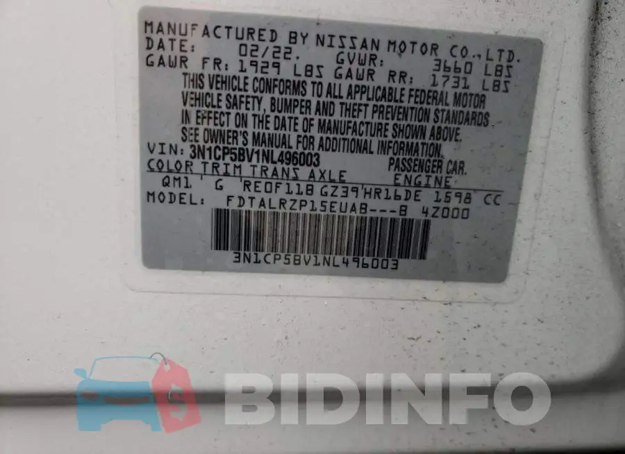 3N1CP5BV1NL496003 Photo# 10