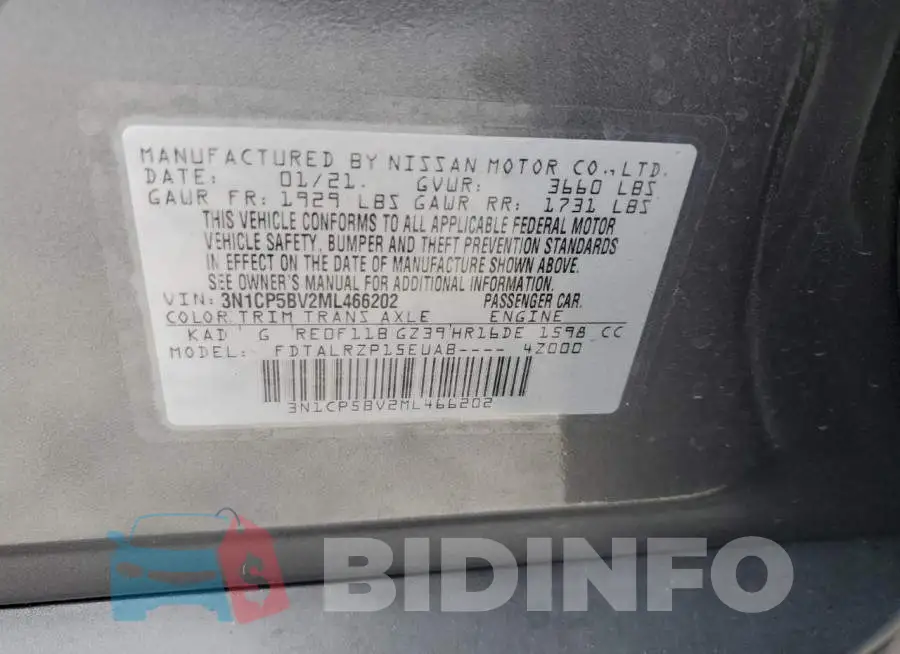 3N1CP5BV2ML466202 Photo# 10