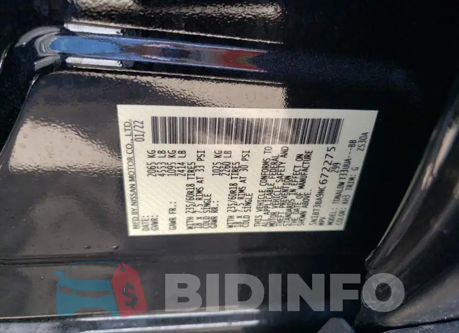 5N1BT3BA9NC672275 Photo# 10