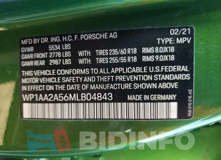 WP1AA2A56MLB04843 Photo# 10