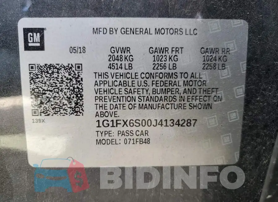 1G1FX6S00J4134287 Photo# 10