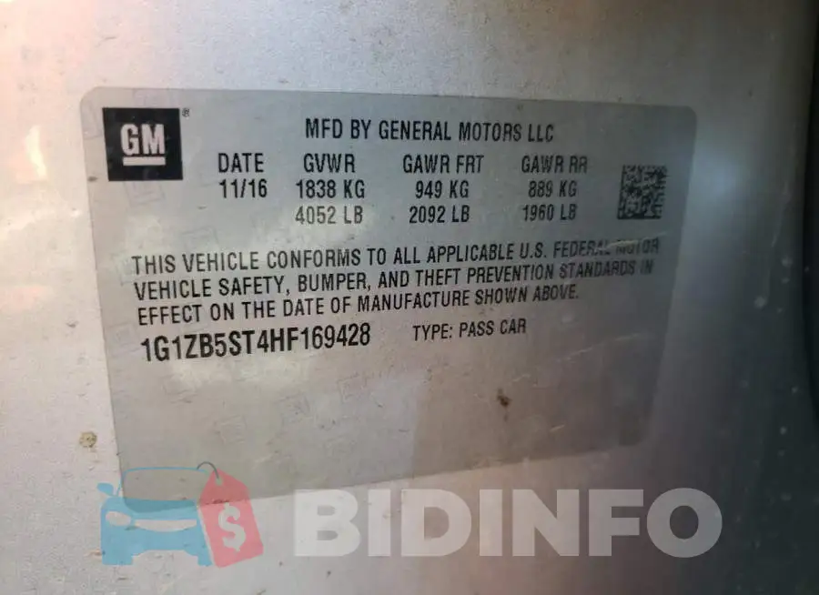 1G1ZB5ST4HF169428 Photo# 10