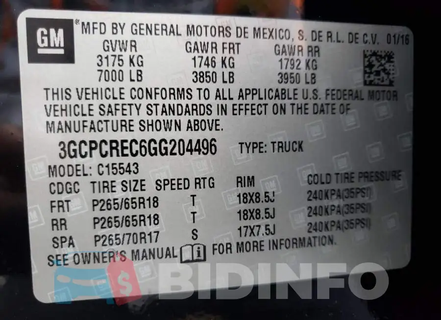 3GCPCREC6GG204496 Photo# 10