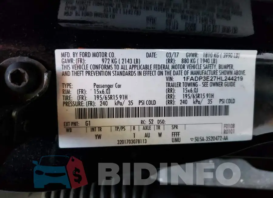 1FADP3E27HL244219 Photo# 13