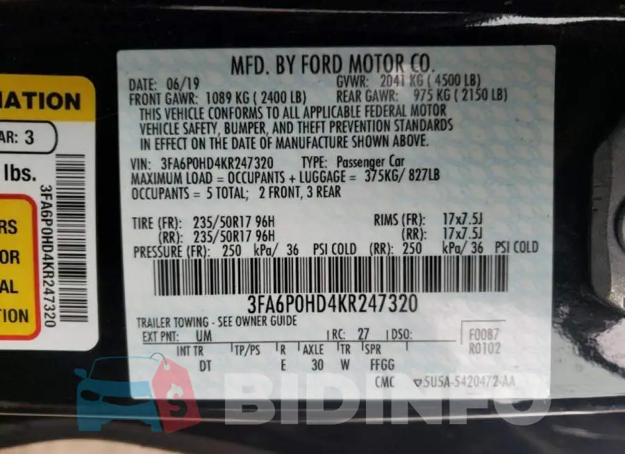 3FA6P0HD4KR247320 Photo# 10