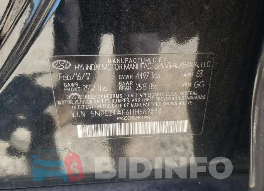 5NPE24AF6HH562848 Photo# 10