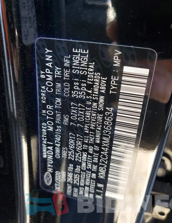 KM8J2CA4XMU368634 Photo# 10