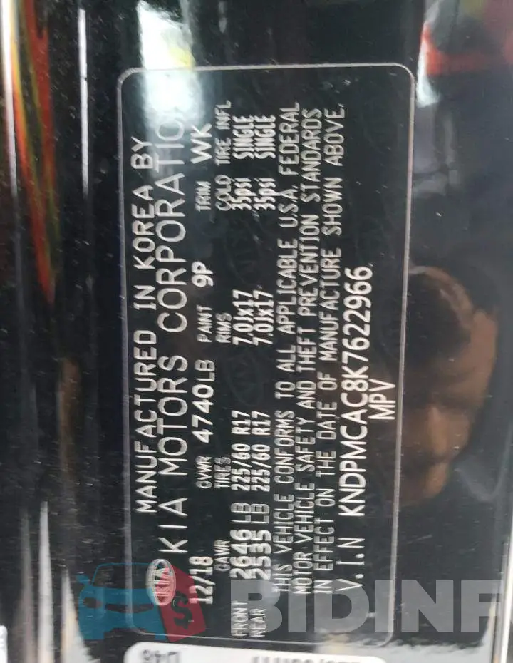 KNDPMCAC8K7622966 Photo# 10