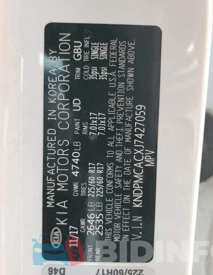 KNDPMCACXJ7427059 Photo# 10