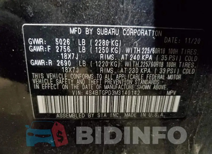 4S4BTGPD3M3140142 Photo# 13