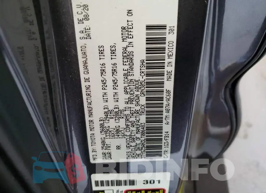 3TYSZ5AN3LT006483 Photo# 13