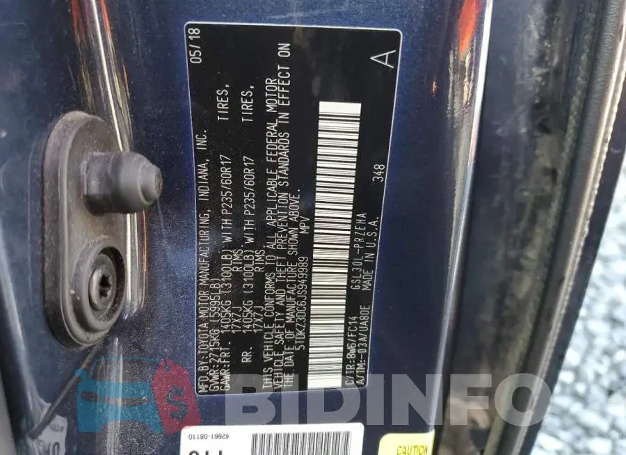 5TDKZ3DC6JS949989 Photo# 10