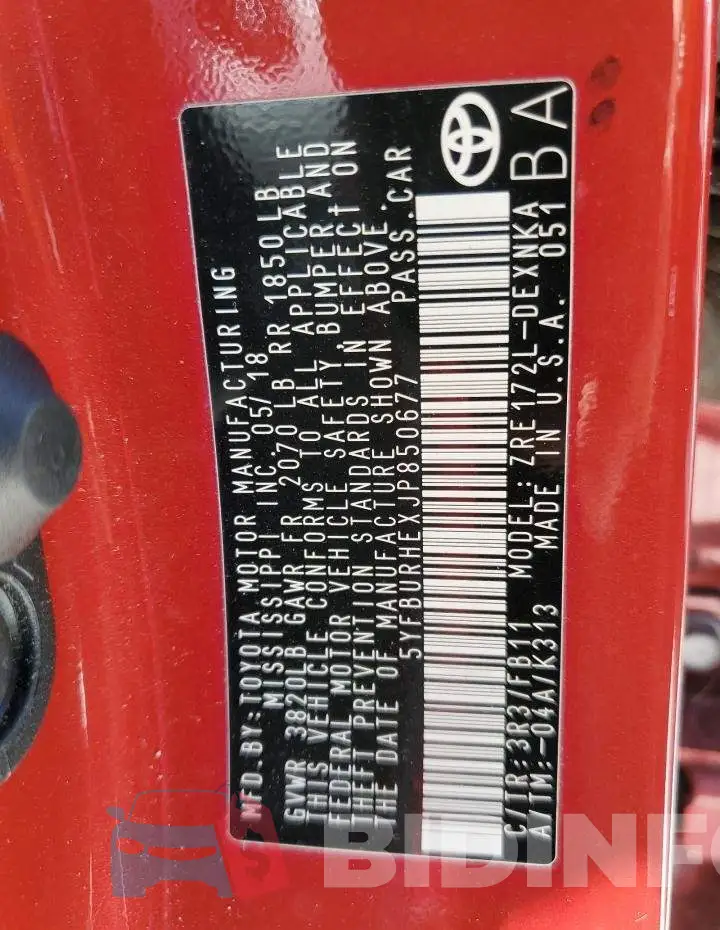 5YFBURHEXJP850677 Photo# 10