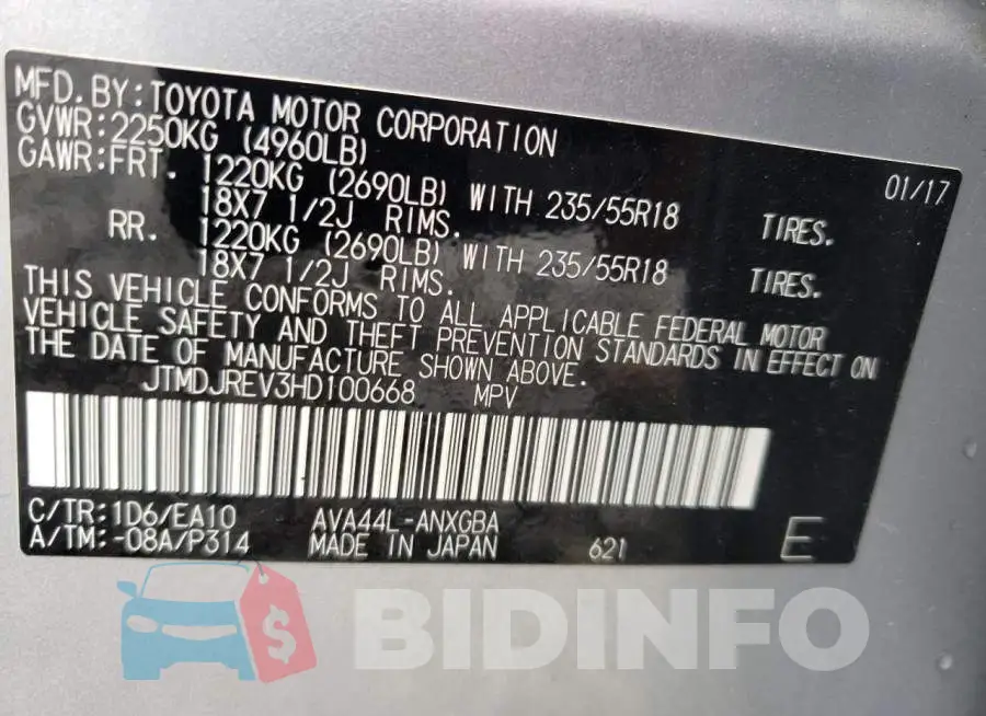 JTMDJREV3HD100668 Photo# 10