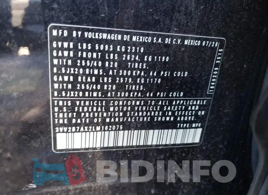 3VV2B7AX2LM162075 Photo# 10
