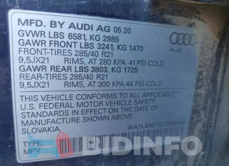 WA1LXAF75LD009044 Photo# 13