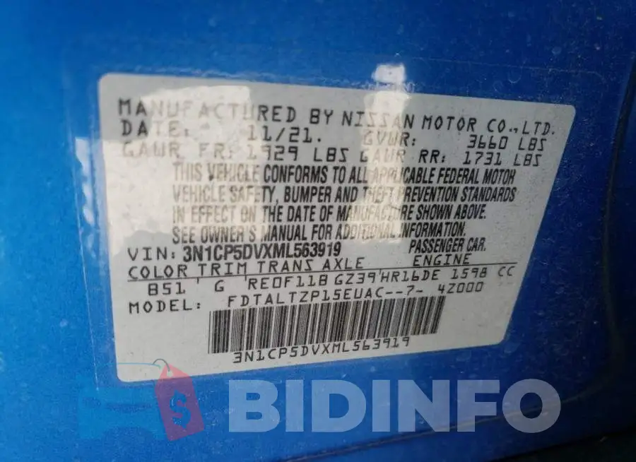 3N1CP5DVXML563919 Photo# 10