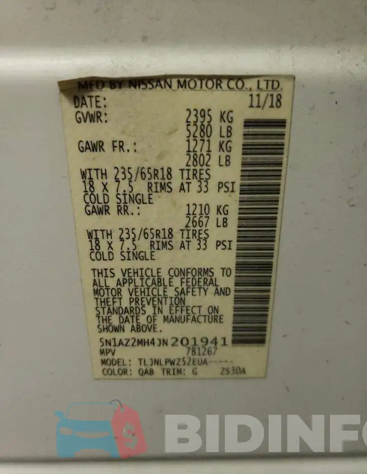 5N1AZ2MH4JN201941 Photo# 10
