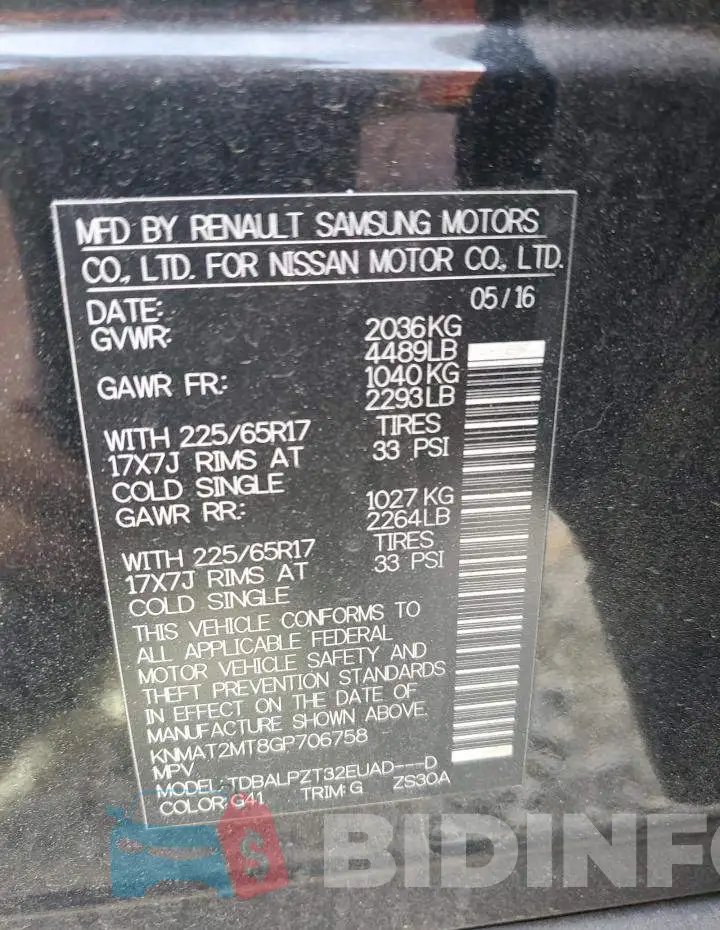 KNMAT2MT8GP706758 Photo# 10
