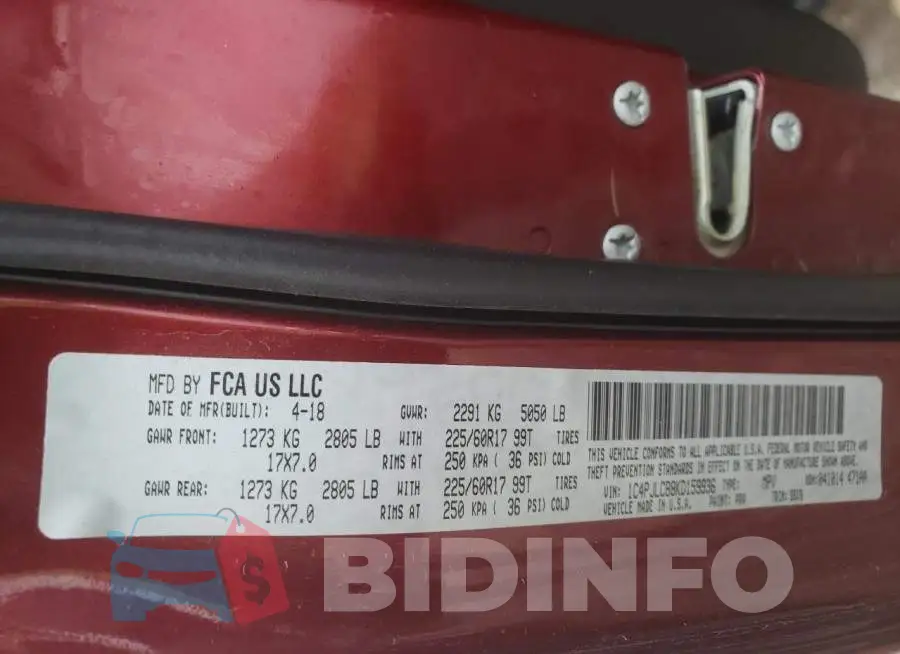 1C4PJLCB8KD159936 Photo# 10