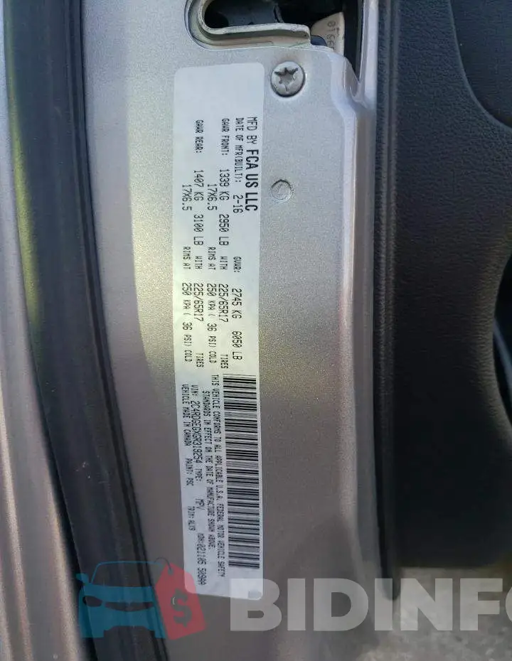 2C4RDGEGXGR319254 Photo# 10