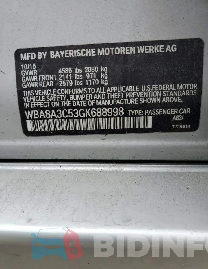 WBA8A3C53GK688998 Photo# 12
