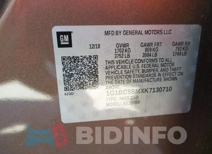 1G1BC5SMXK7130710 Photo# 10
