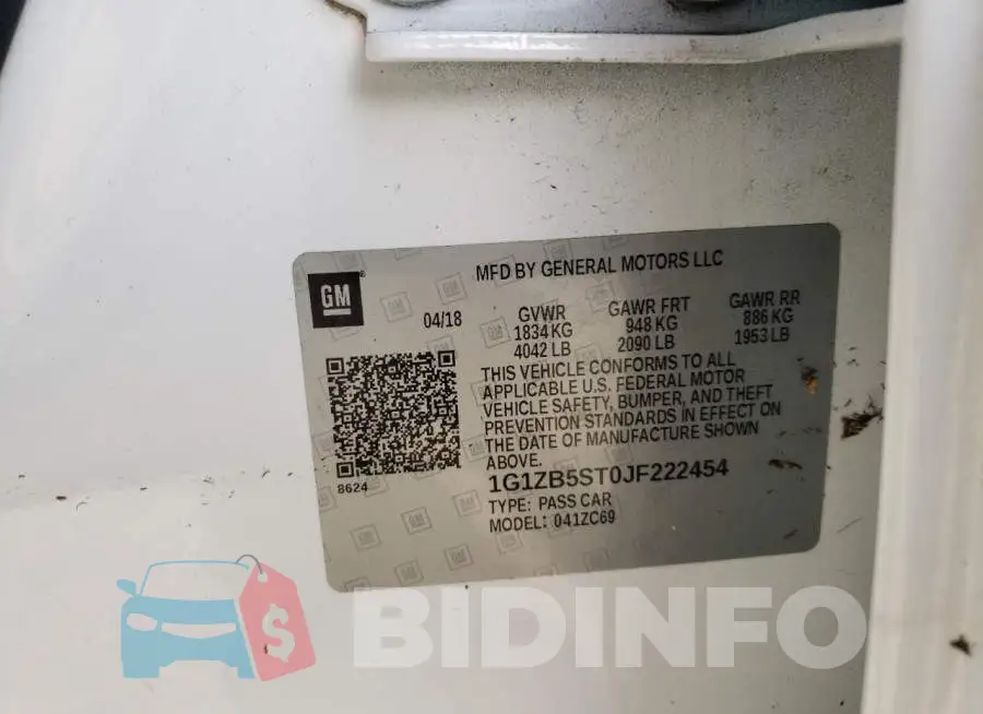 1G1ZB5ST0JF222454 Photo# 10