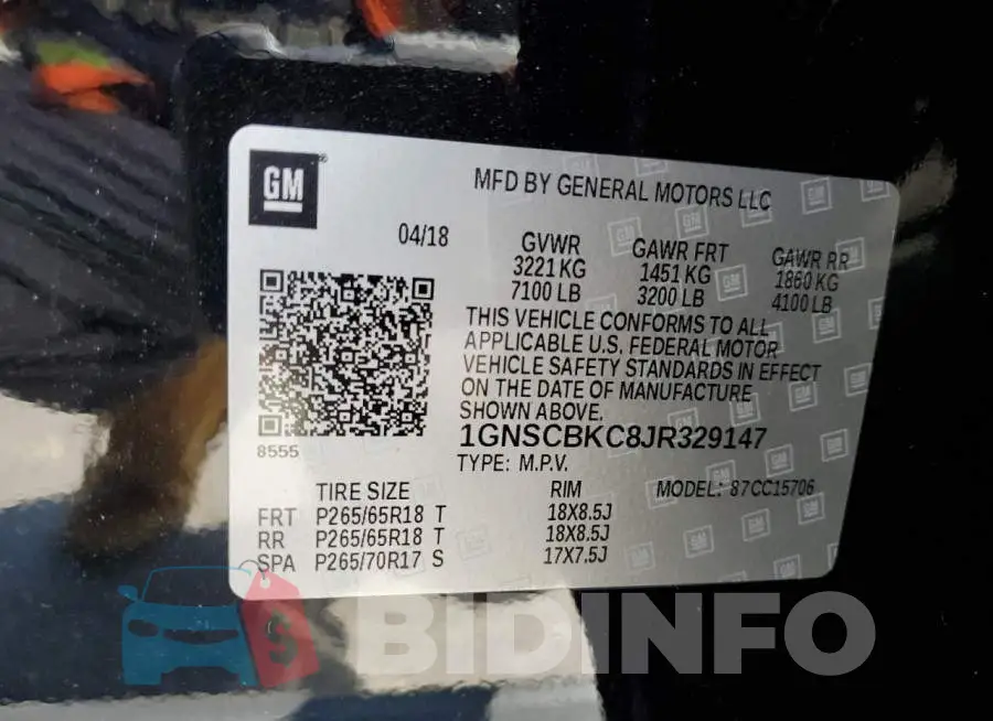 1GNSCBKC8JR329147 Photo# 10