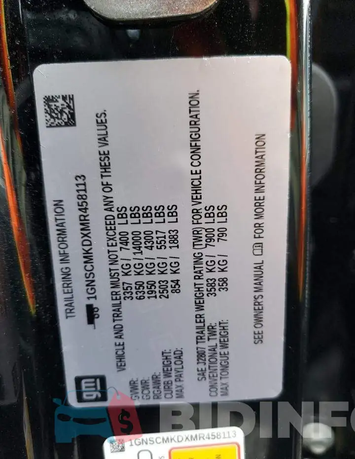 1GNSCMKDXMR458113 Photo# 13