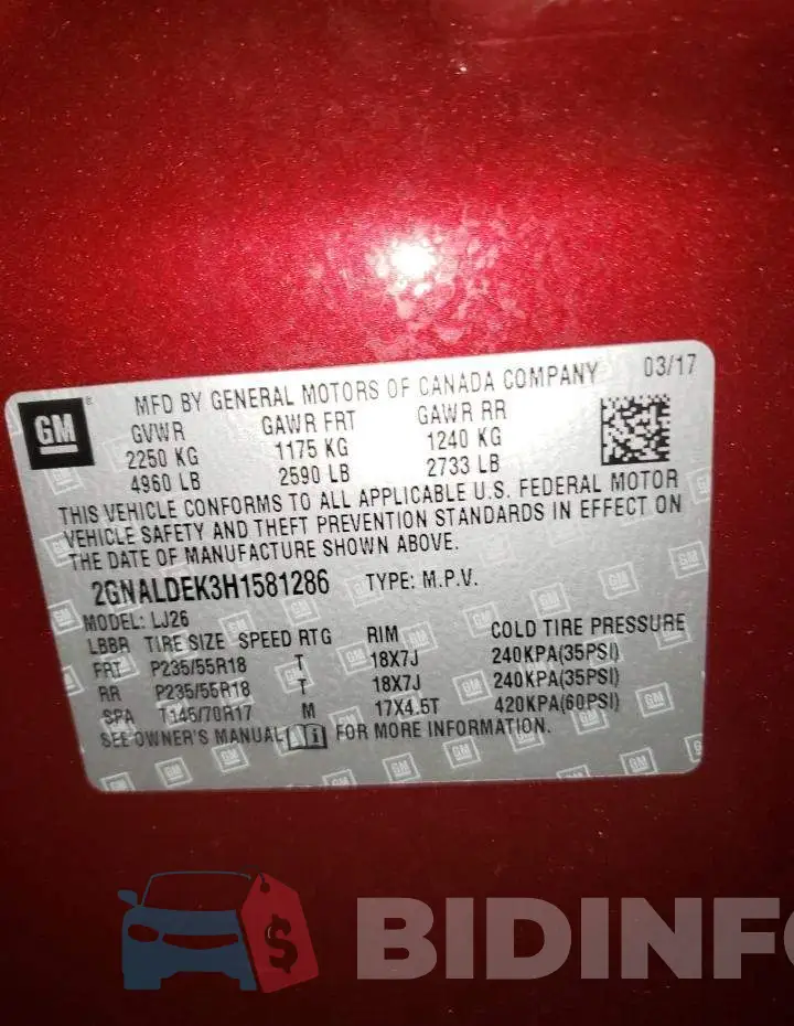 2GNALDEK3H1581286 Photo# 13