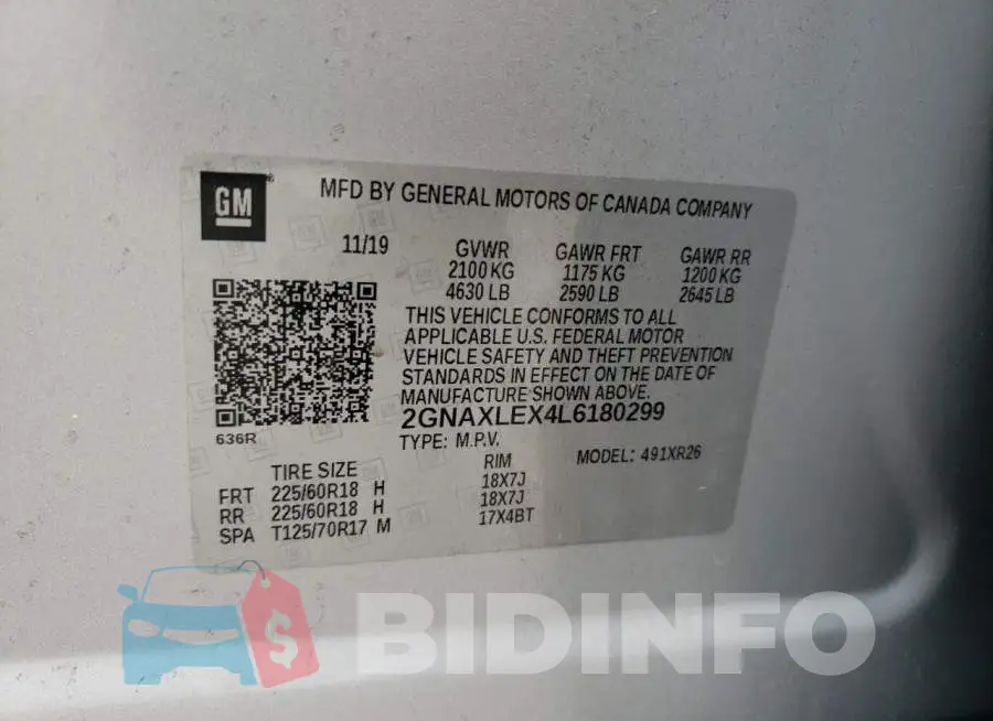 2GNAXLEX4L6180299 Photo# 10