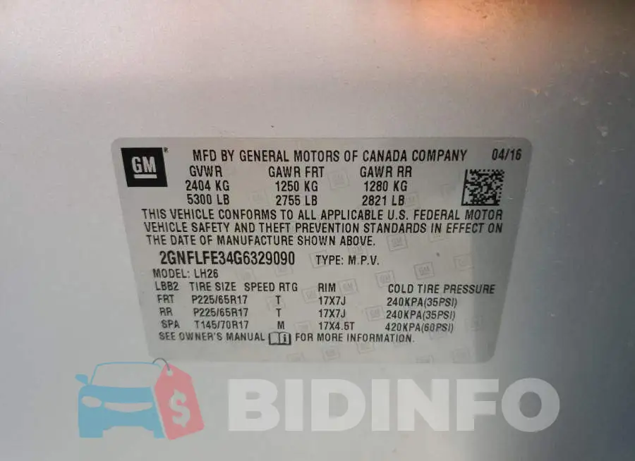 2GNFLFE34G6329090 Photo# 10