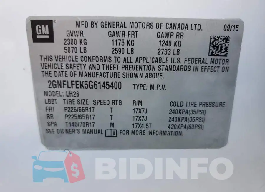 2GNFLFEK5G6145400 Photo# 13