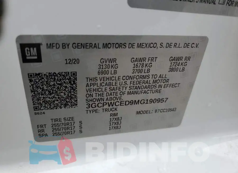 3GCPWCED9MG190957 Photo# 12