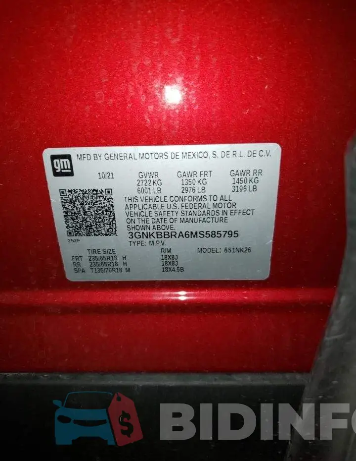 3GNKBBRA6MS585795 Photo# 10