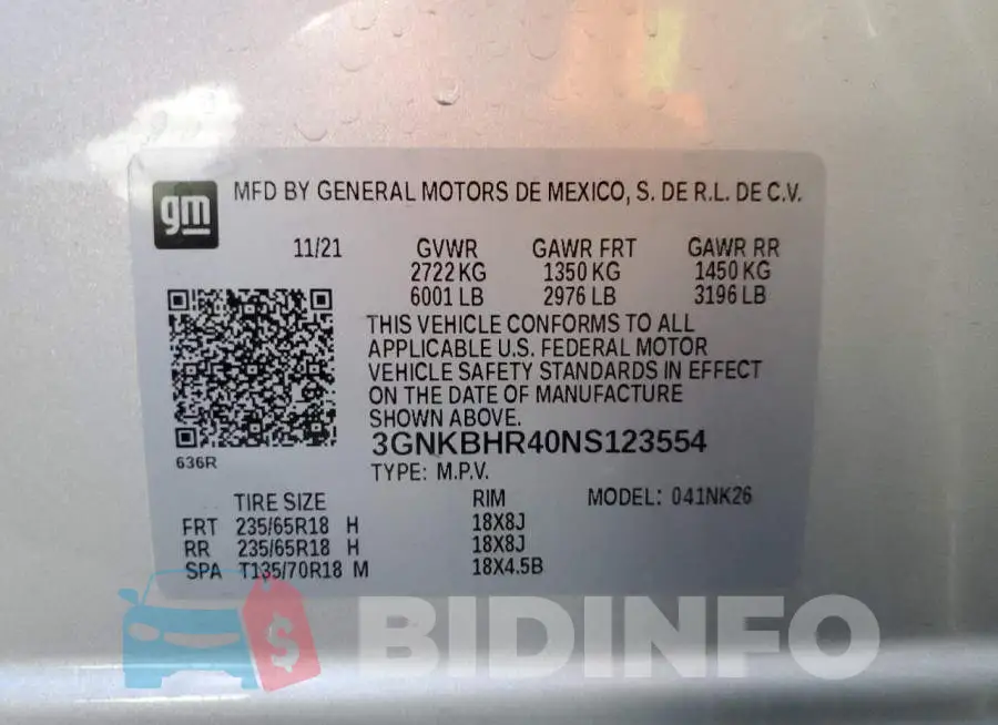 3GNKBHR40NS123554 Photo# 10