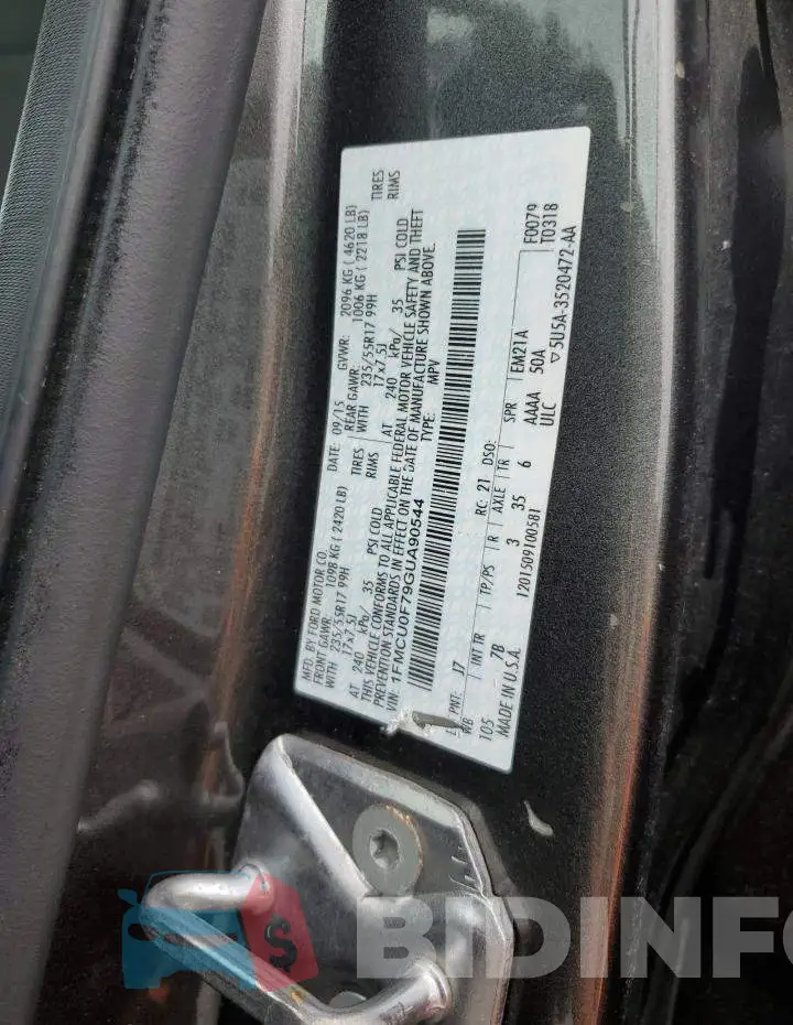 1FMCU0F79GUA90544 Photo# 10