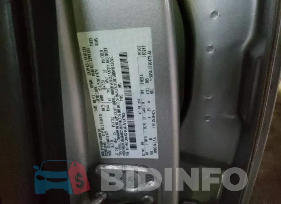 1FMCU9JX1GUA13792 Photo# 10