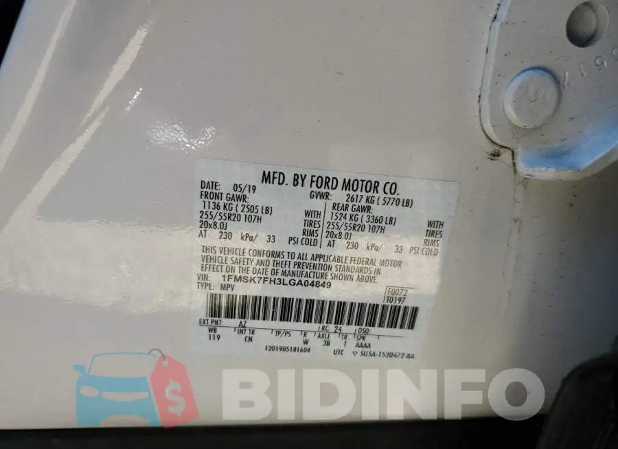 1FMSK7FH3LGA04849 Photo# 10
