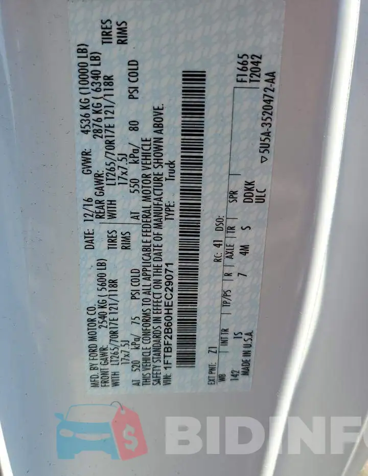 1FTBF2B60HEC29071 Photo# 10