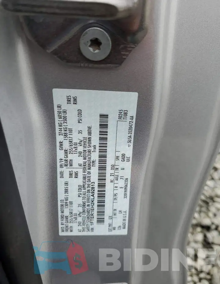 1FTER1EH2KLA92813 Photo# 10