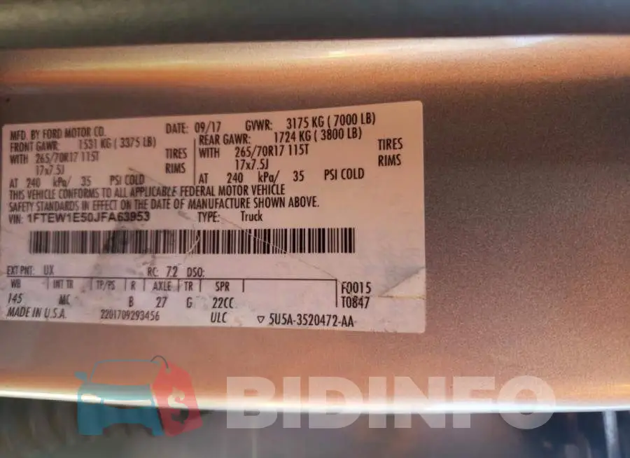 1FTEW1E50JFA63953 Photo# 10