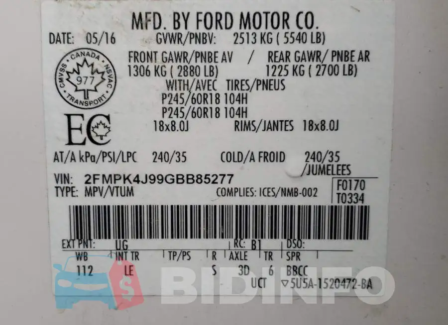 2FMPK4J99GBB85277 Photo# 10