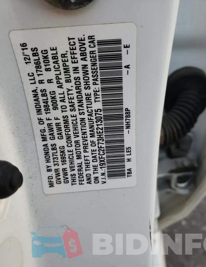 19XFC2F73HE213075 Photo# 12