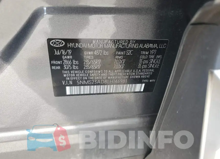 5NMS23AD8LH146981 Photo# 10