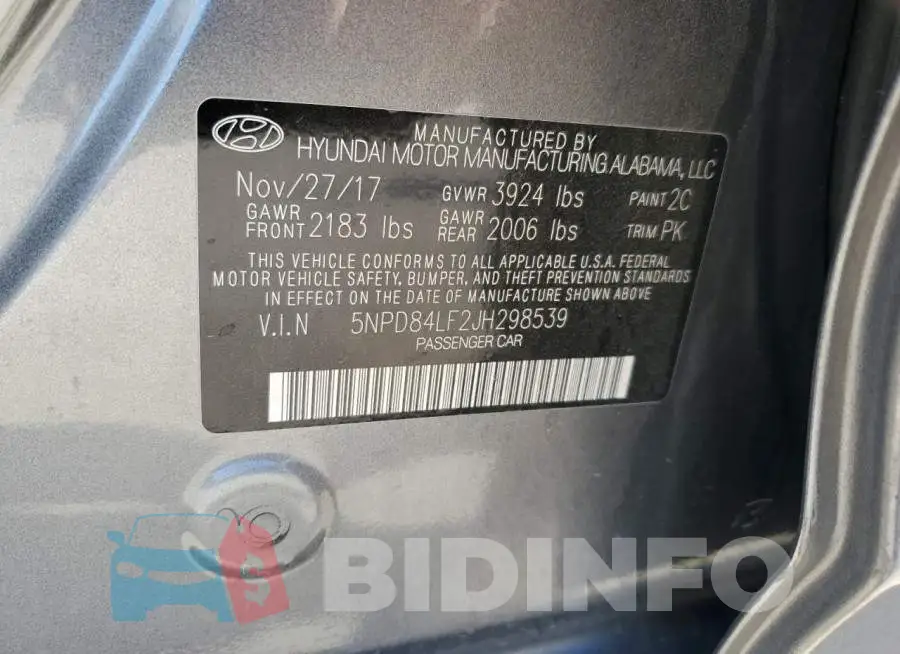 5NPD84LF2JH298539 Photo# 10